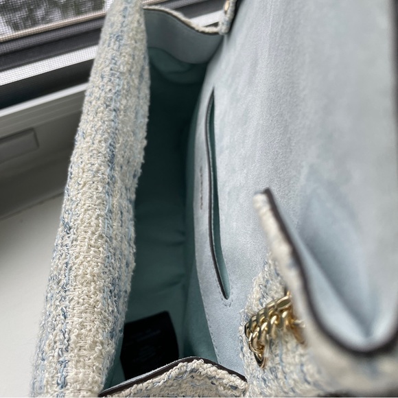 NWOT Sandro Tweed Yza shoulder bag in bleu - Picture 12 of 14